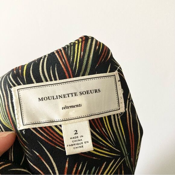 Anthropologie‎ Moulinette Soeurs Silk Feather Dress in black size 2 - Picture 3 of 5